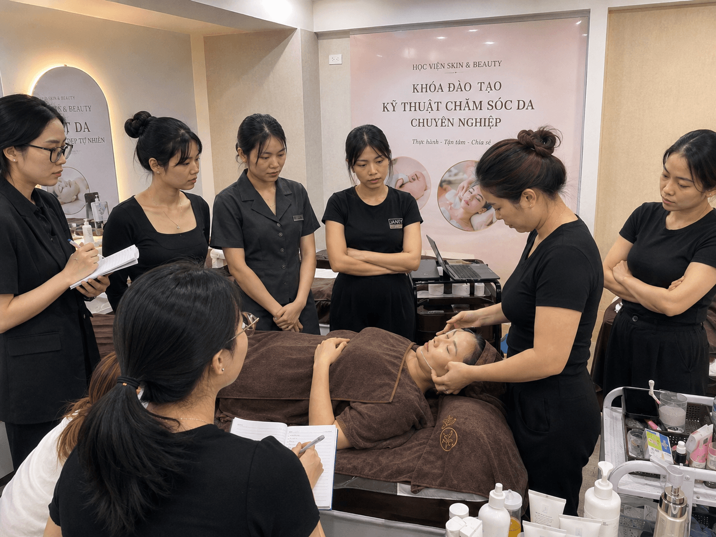 Lớp học quản lý spa và thực hành vận hành tại ARIN Academy